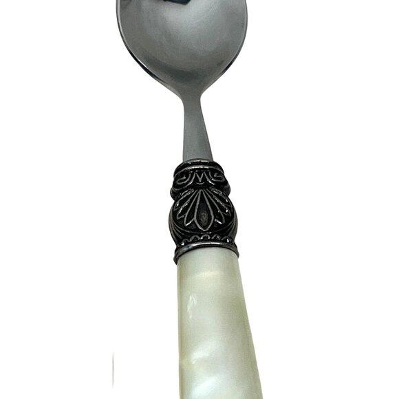 4 Orfevres Argent Sophia Cream Platinum Stainless Teaspoons 7 7/8" - Picture 3 of 5